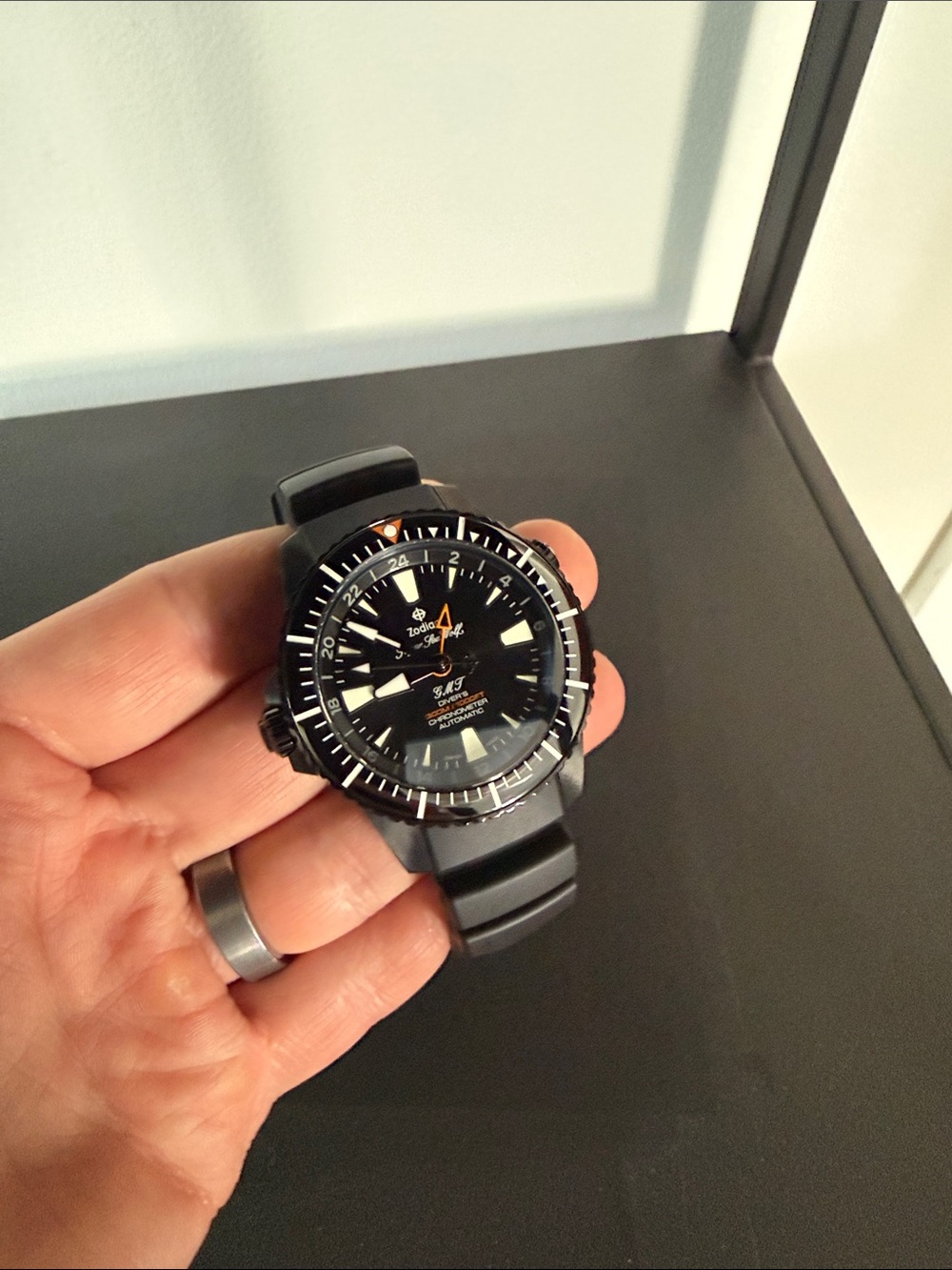 Zodiac Super Sea Wolf GMT Pro Diver Watch - Black (never worn) - Picture 4 of 10